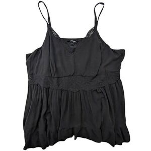 Torrid Babydoll Cami Womens 4X Black Smocked Y2K Grunge Coquette Whimsigoth